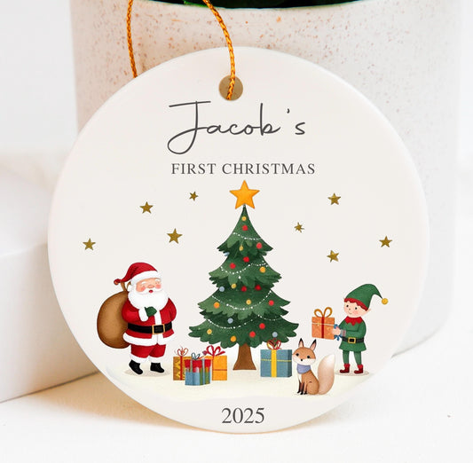 Custom Baby's First Christmas Baubles,Baby's First Christmas, Baby Ornament,Custom Baby Boy/Baby Girl Ornament, Christmas Gift for Kids.