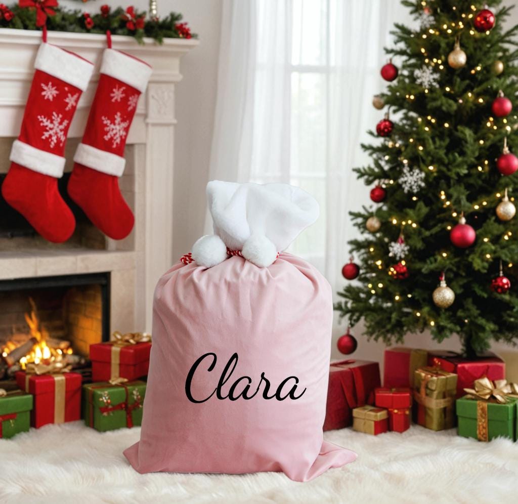 Christmas Stocking Sack,Santa Bag with Name,2025 Large Santa Sack,Christmas Gift Bag,Christmas bag,Holiday gift bag,Santa Bag,Gift for Kids