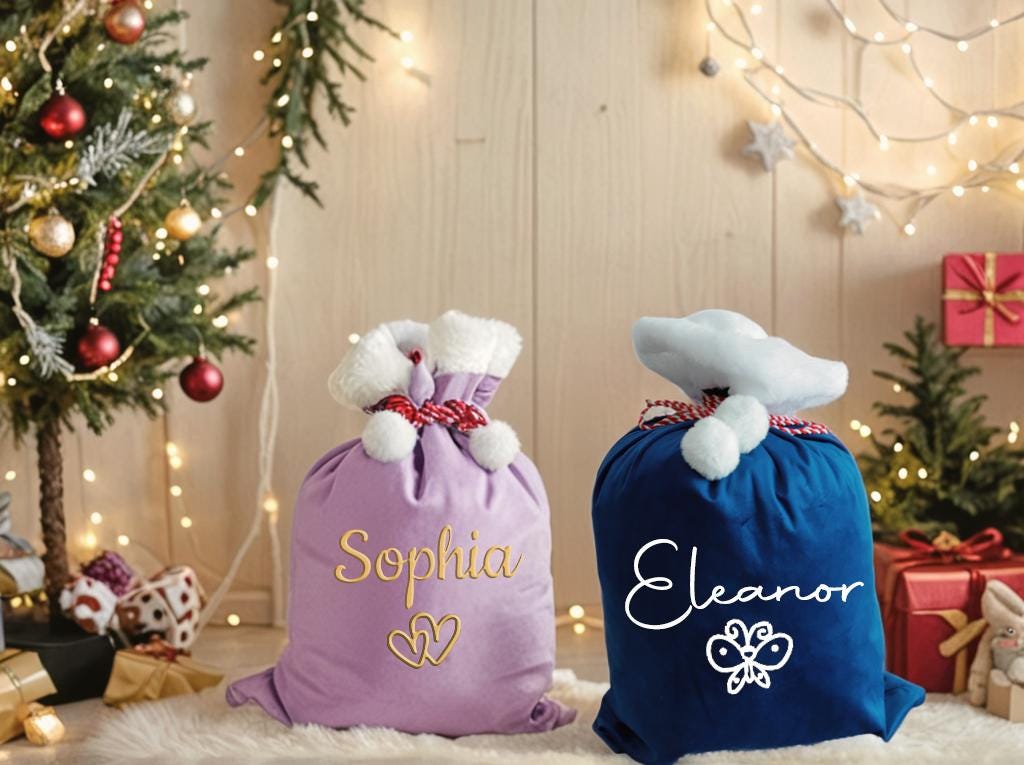 2025 Large Santa Sack,Christmas Stocking Sack,Santa Bag with Name,Christmas Gift Bag,Christmas bag,Holiday gift bag,Santa Bag,Gift for Kids
