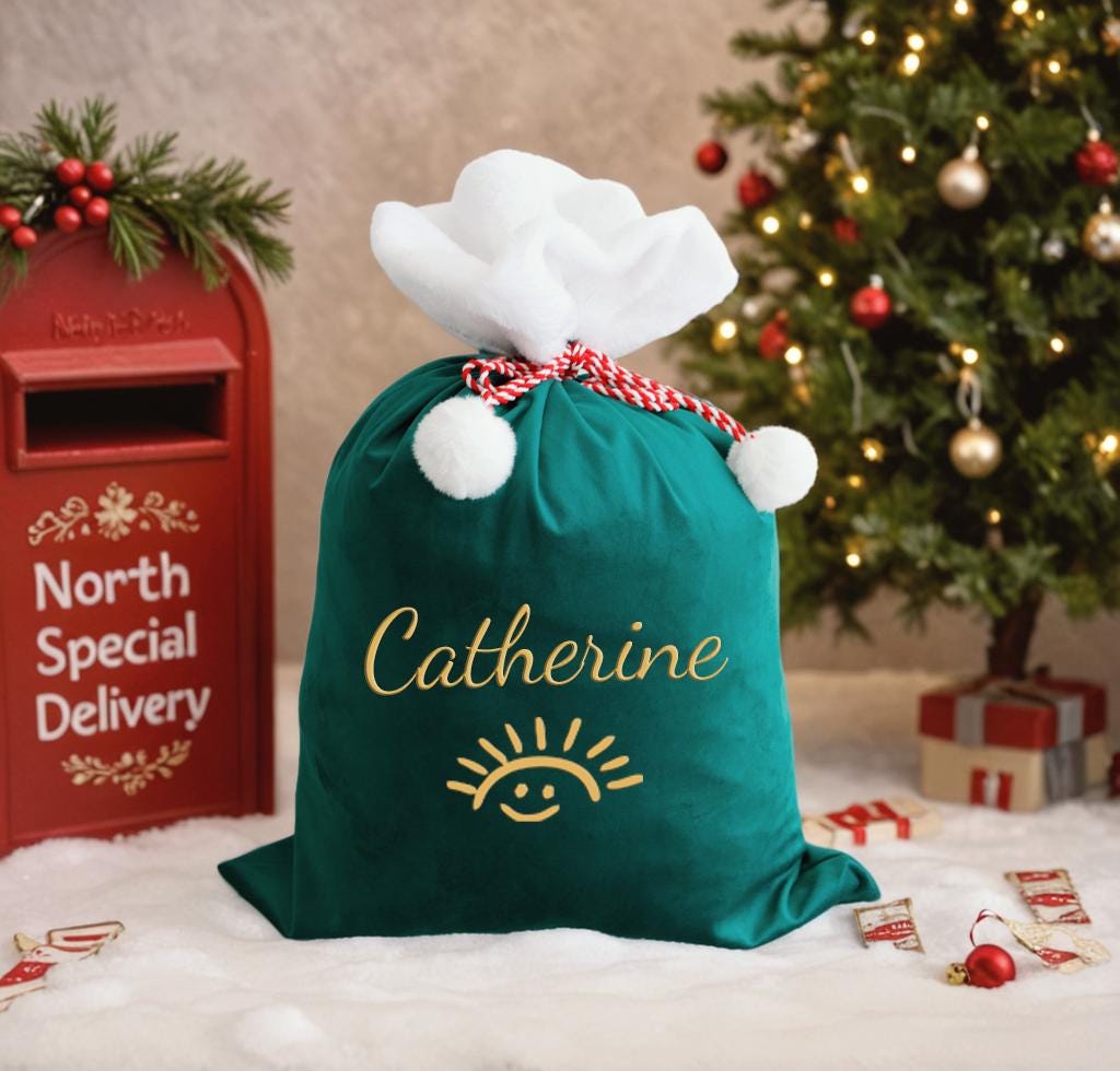 2025 Large Santa Sack,Christmas Gift Bag,Christmas Stocking Sack,Santa Bag,Santa Bag with Name,Christmas bag,Holiday gift bag,Gift for Kids