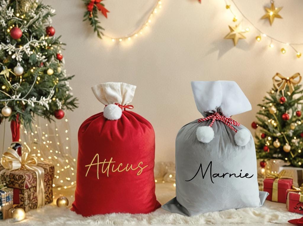 2025 Large Santa Sack,Christmas Gift Bag,Christmas Stocking Sack,Santa Bag with Name,Christmas bag,Holiday gift bag,Santa Bag,Gift for Kids
