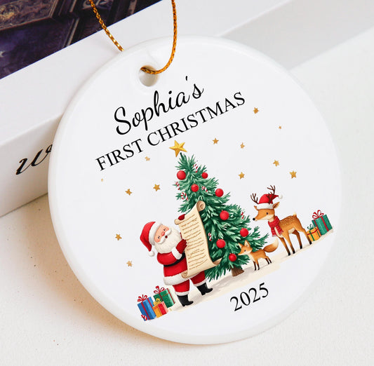 Baby Ornament,Custom Baby Boy/Baby Girl Ornament, Custom Baby's First Christmas Baubles,Baby's First Christmas,Christmas Gift for Kids.