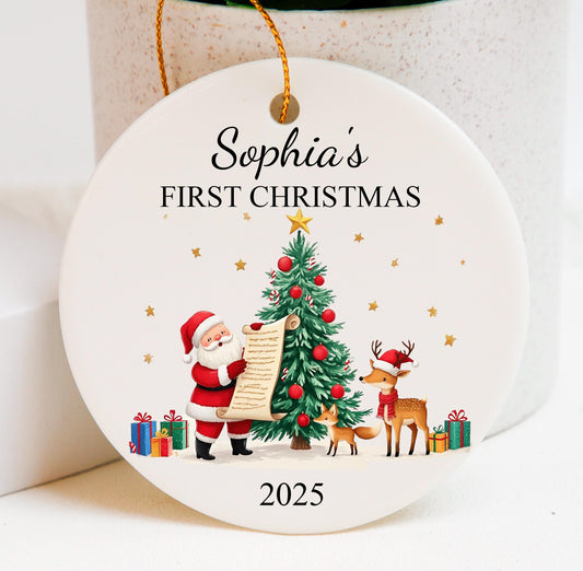 Baby Ornament,Custom Baby Boy/Baby Girl Ornament, Custom Baby's First Christmas Baubles,Baby's First Christmas,Christmas Gift for Kids.