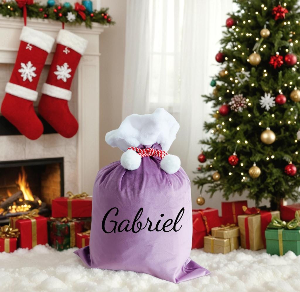Christmas Stocking Sack,Santa Bag with Name,2025 Large Santa Sack,Christmas Gift Bag,Christmas bag,Holiday gift bag,Santa Bag,Gift for Kids
