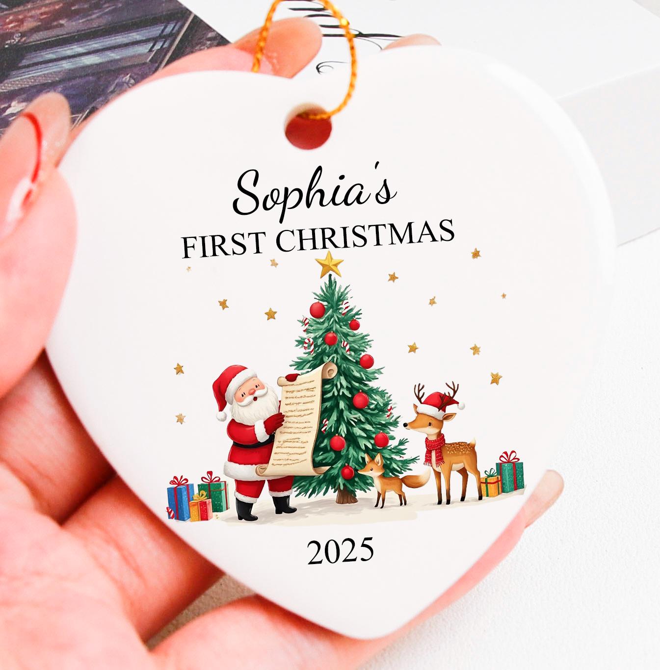 Baby Ornament,Custom Baby Boy/Baby Girl Ornament, Custom Baby's First Christmas Baubles,Baby's First Christmas,Christmas Gift for Kids.