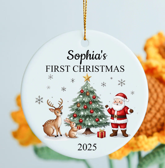Baby's First Christmas,Custom Baby's First Christmas Baubles, Baby Ornament,Custom Baby Boy/Baby Girl Ornament, Christmas Gift for Kids.