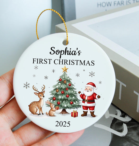 Baby's First Christmas,Custom Baby's First Christmas Baubles, Baby Ornament,Custom Baby Boy/Baby Girl Ornament, Christmas Gift for Kids.
