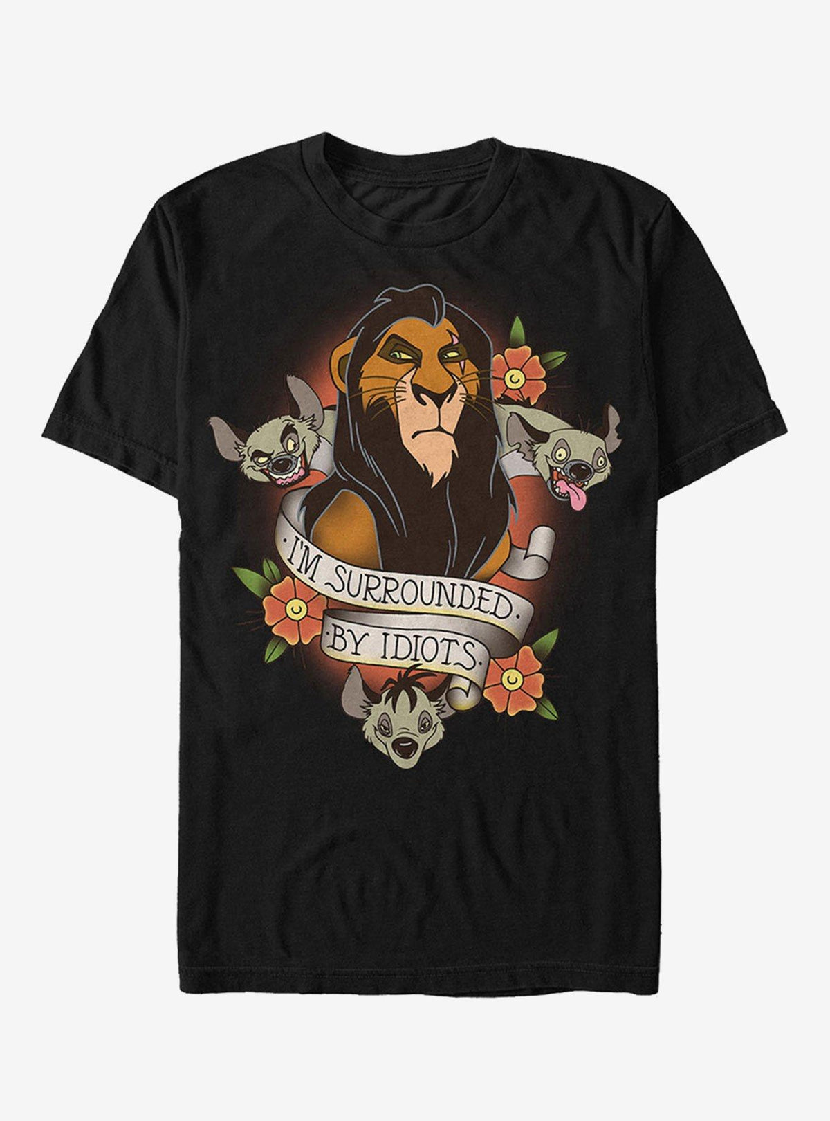 Disney Lion King Scar Surrounded By Idiots Tattoo T-Shirt | Premium Unisex T-Shirt, Trending Graphic Tee