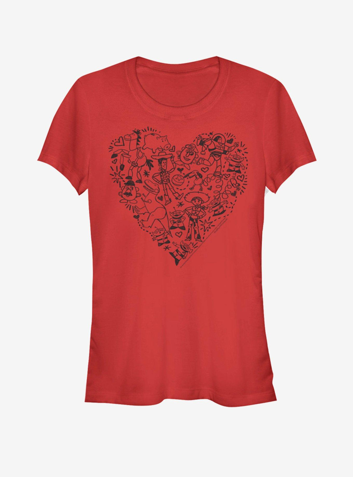 Disney Pixar Toy Story Group Doodle Heart Girls T-Shirt | Premium Unisex T-Shirt, Trending Graphic Tee