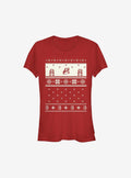 Super Mario Cream Christmas Pattern Girls T-Shirt T-Shirt | Aesthetic Graphic | Must-Have Style
