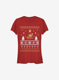Super Mario Nordic Mario Christmas Pattern Girls T-Shirt T-Shirt | Viral Style | Trending Now