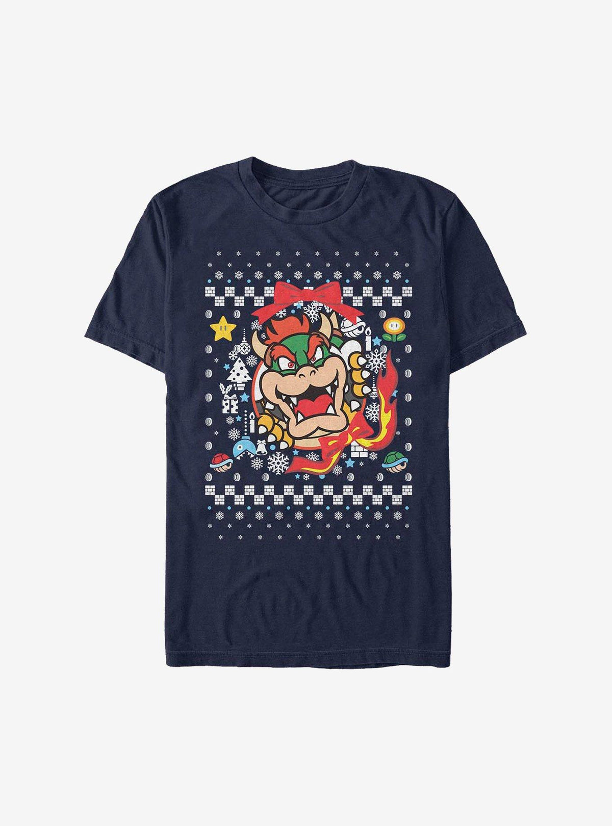 Super Mario Bowser Wreath Christmas Sweater T-Shirt T-Shirt | Aesthetic Graphic | Top Pick For Fans