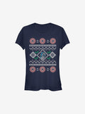 Marvel Captain America Christmas Pattern Sweater Girls T-Shirt