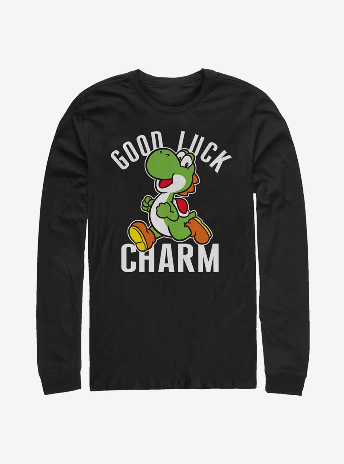 Nintendo Mario Yoshi Good Luck Long-Sleeve T-Shirt | Premium Unisex T-Shirt, Trending Graphic Tee