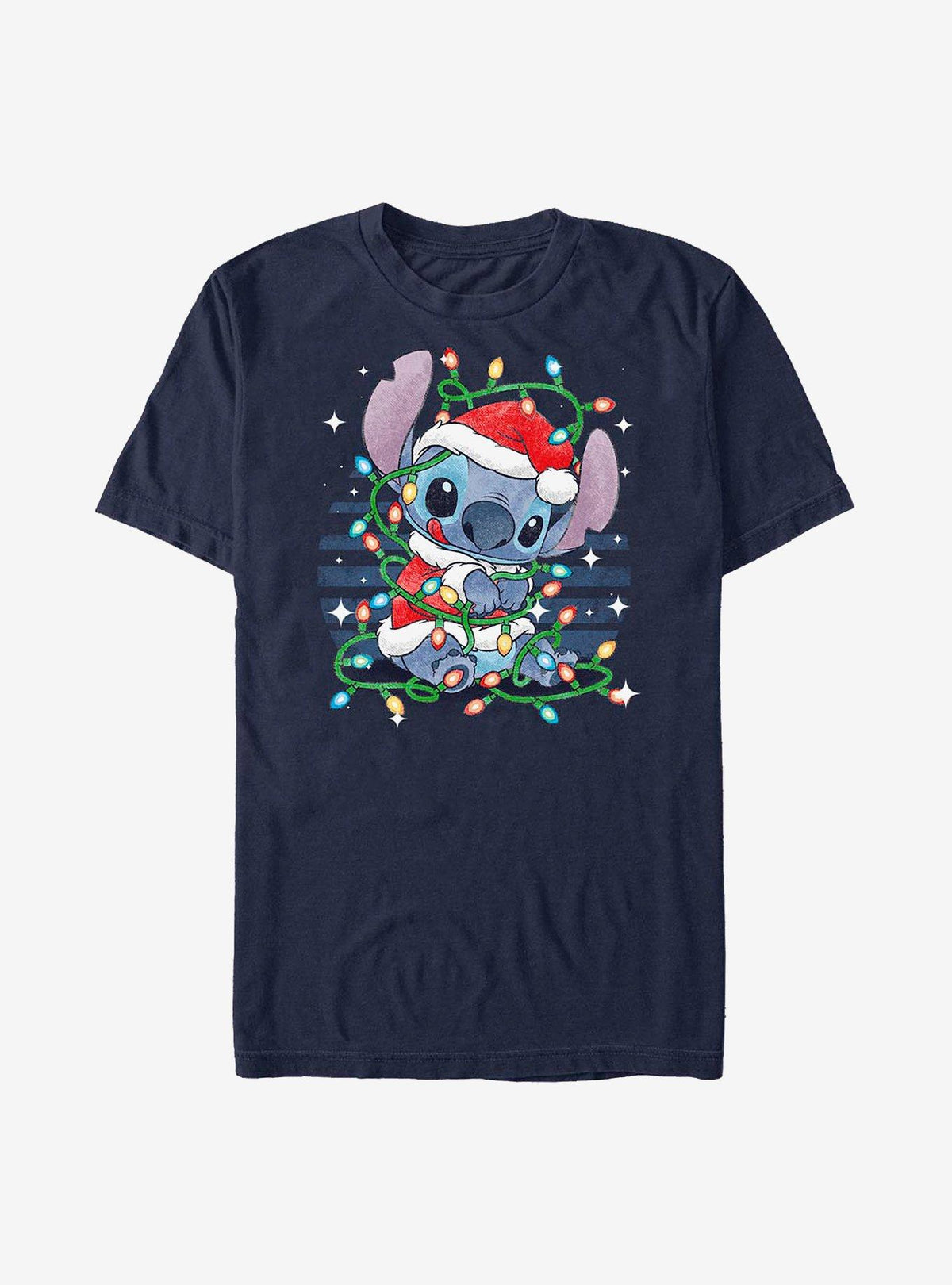 Disney Lilo Stitch Holiday Lights T-Shirt T-Shirt | High-Quality Print | Top Pick For Fans