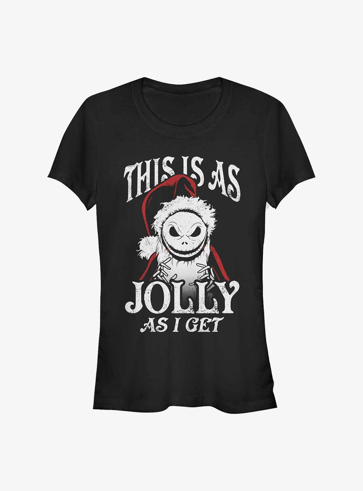 The Nightmare Before Christmas This Is As Jolly As I Get Santa Jack Girls T-Shirt