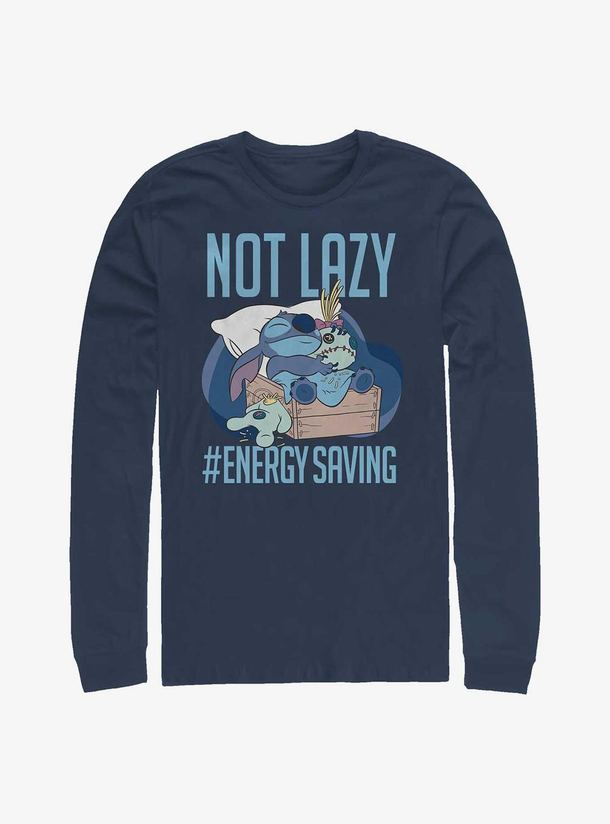 Disney Lilo Stitch Not Lazy Energy Saving Long-Sleeve T-Shirt T-Shirt | Best-Selling Design | Must-Have Style