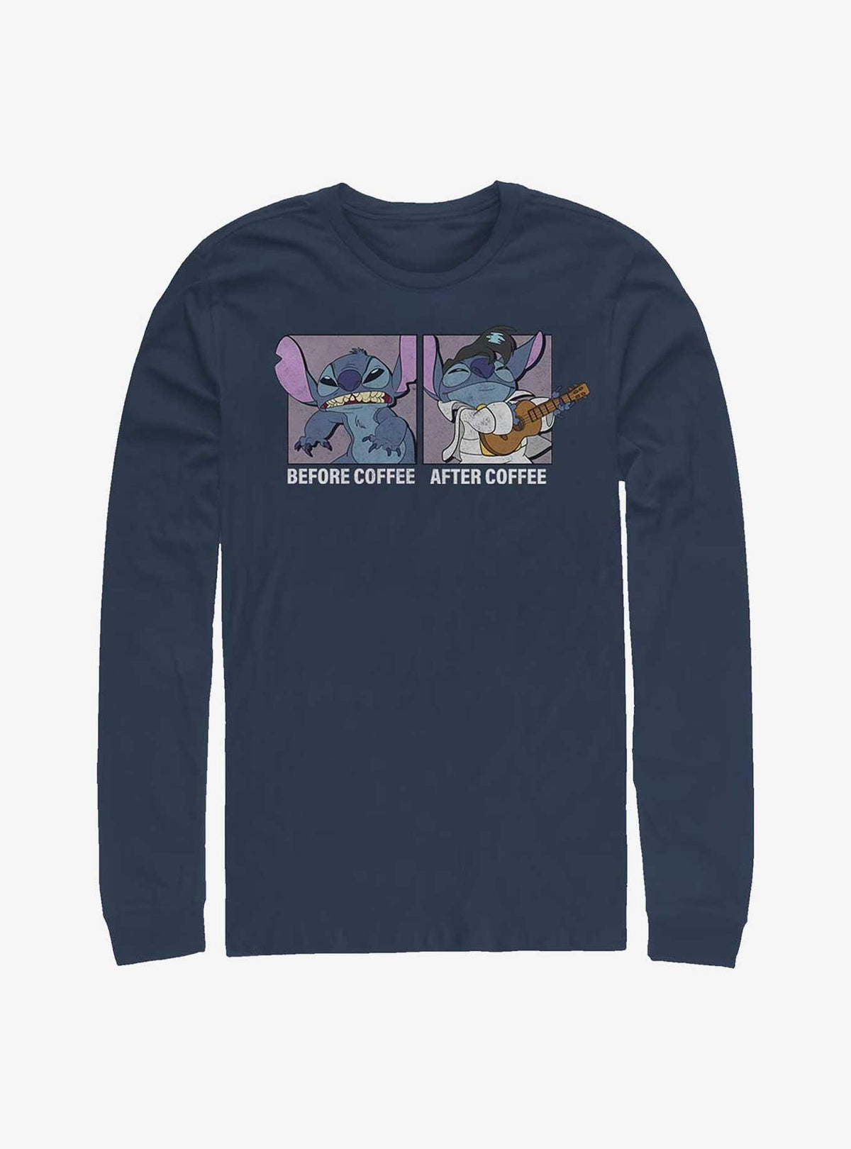 Disney Lilo Stitch Before Coffee After Coffee Long-Sleeve T-Shirt T-Shirt | Premium Graphic | High Demand Item