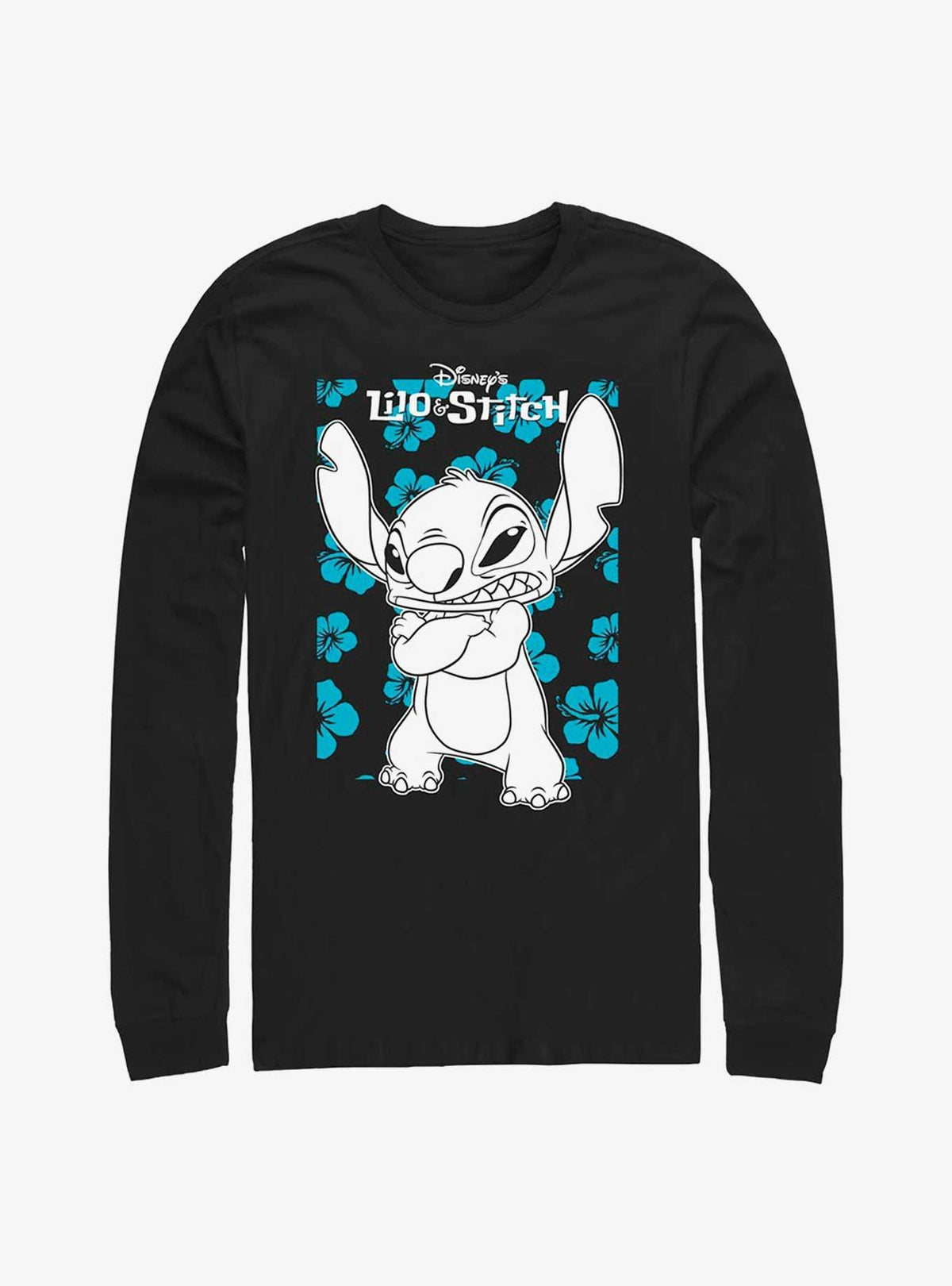 Disney Lilo Stitch Grumpy Stitch Long Sleeve T-Shirt T-Shirt | Bold Graphic Edition | Perfect For Daily Wear