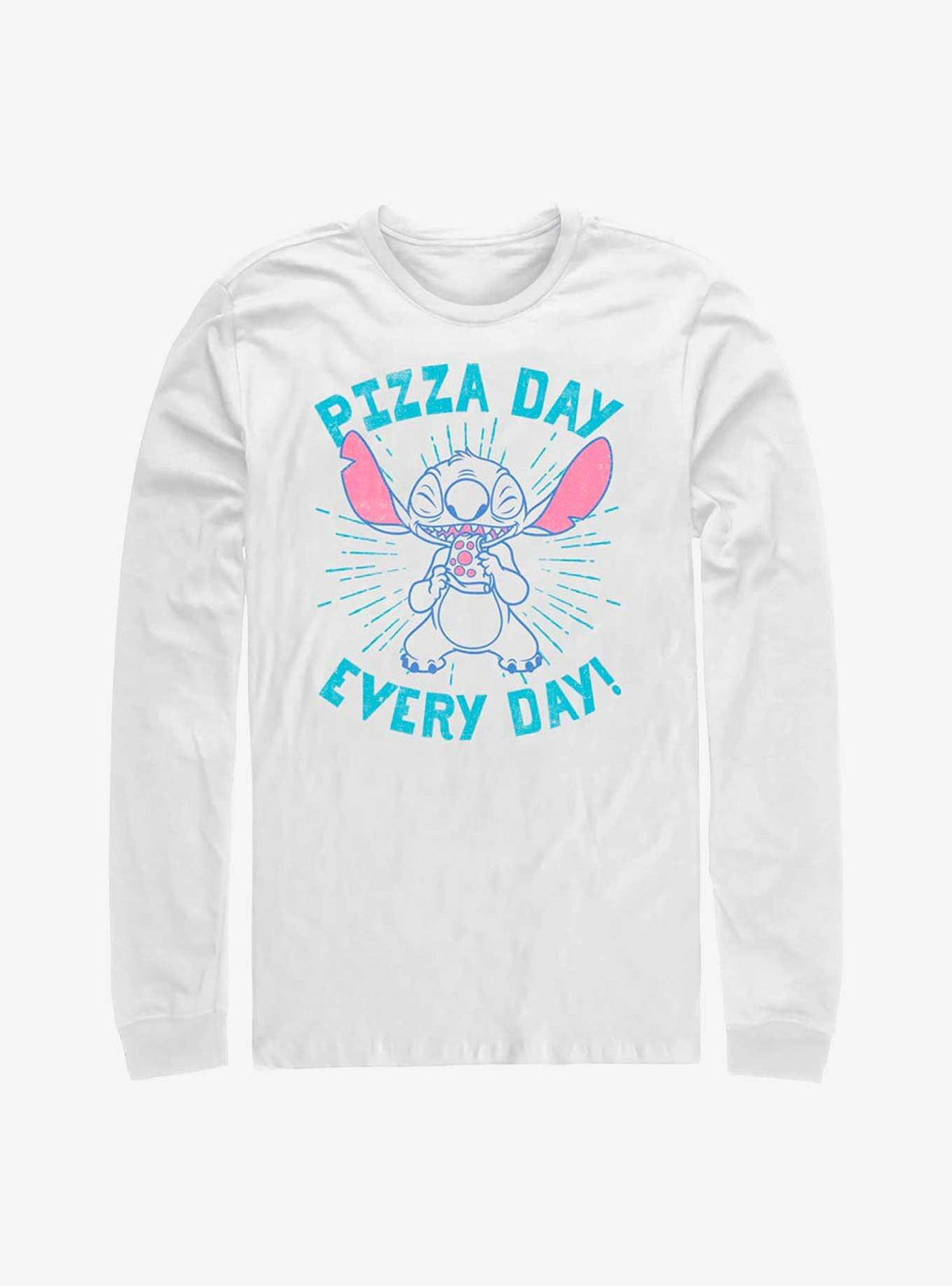 Disney Lilo Stitch Pizza Day Every Day Long Sleeve T-Shirt T-Shirt | Aesthetic Graphic | High Demand Item