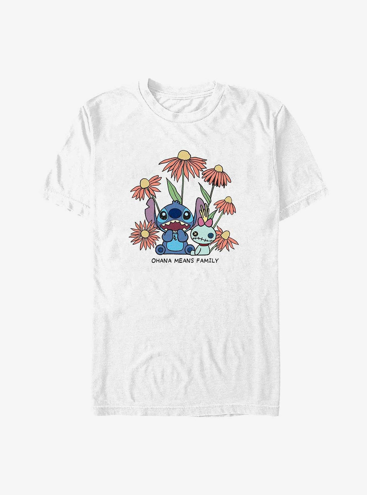 Disney Lilo Stitch Chibi Floral T-Shirt T-Shirt | Best-Selling Artwork | Perfect For Daily Wear