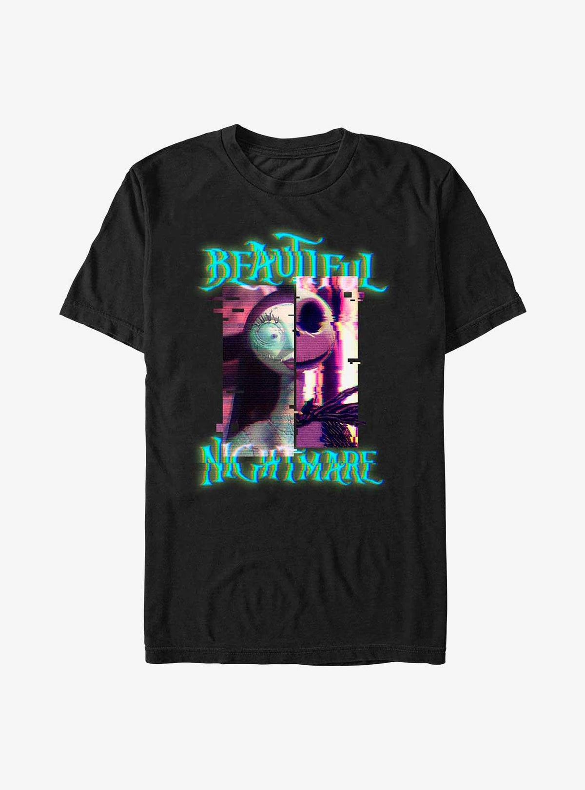 The Nightmare Before Christmas Jack Sally Glitchy Beautiful Nightmare T-Shirt T-Shirt | Exclusive Edition | Top Pick For Fans