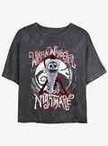 Disney The Nightmare Before Christmas Santa Jack Wonderful Nightmare Mineral Wash Girls Crop T-Shirt T-Shirt | Premium Graphic | Perfect For Daily Wear