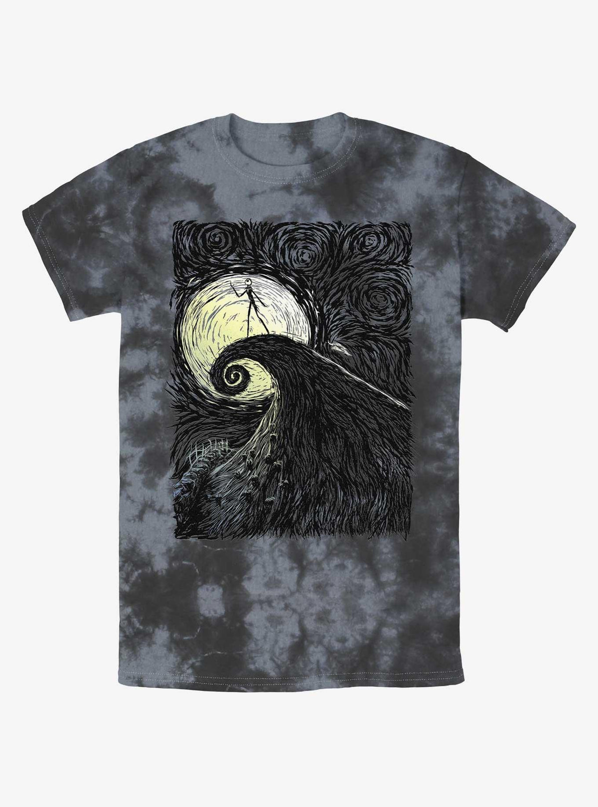 Disney The Nightmare Before Christmas Jack On Spiral Hill Tie-Dye T-Shirt T-Shirt | Streetwear Vibe | Top Pick For Fans