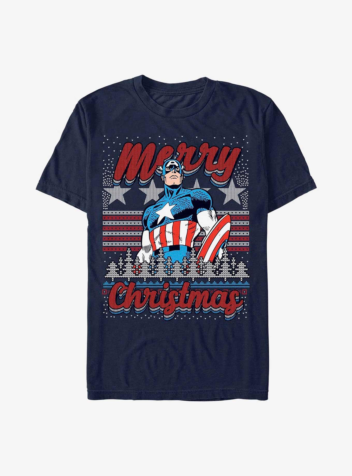 Marvel Captain America Christmas T-Shirt T-Shirt | Aesthetic Graphic | Trending Now
