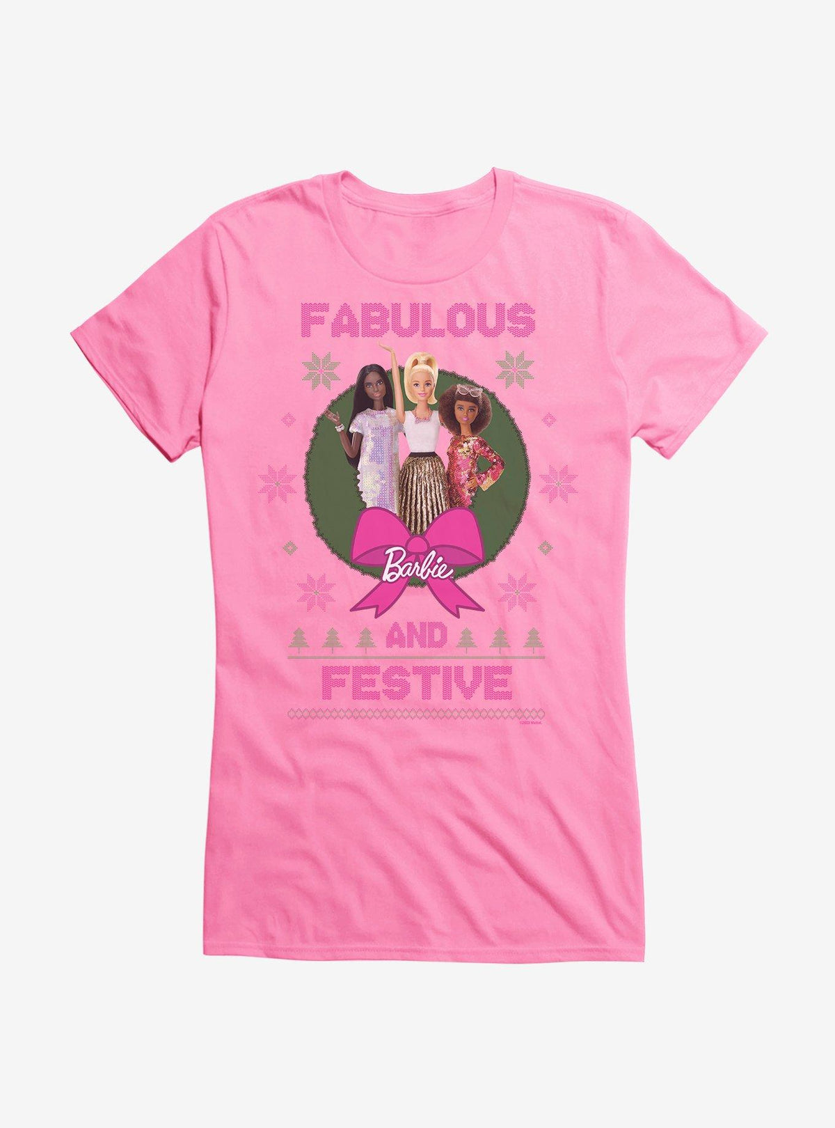 Barbie Fabulous And Festive Ugly Christmas Pattern Girls T-Shirt T-Shirt | Trending Design | Great Gift Idea
