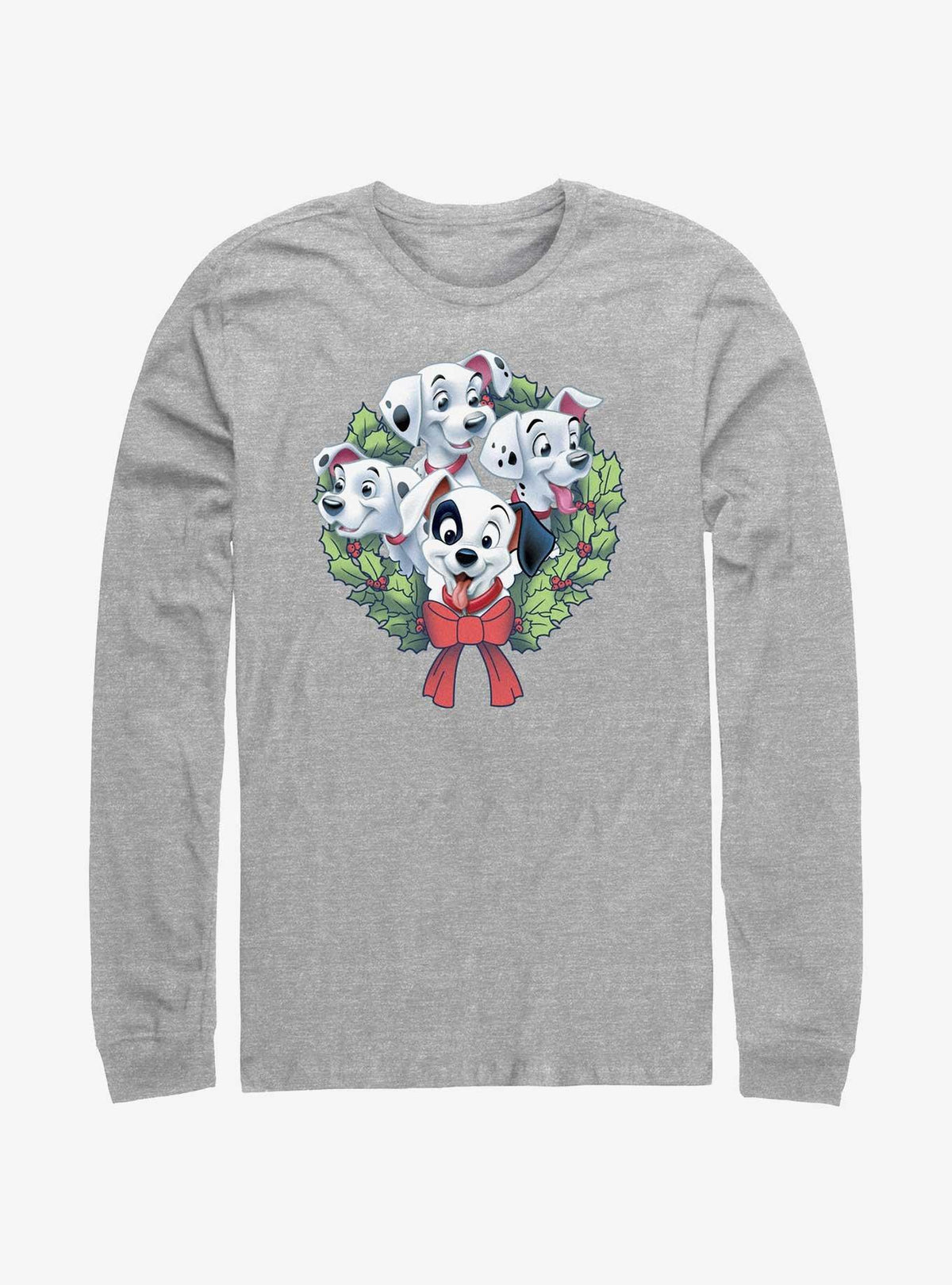 Disney 101 Dalmatians Puppy Christmas Wreath Long-Sleeve T-Shirt T-Shirt | Aesthetic Graphic | Trending Now