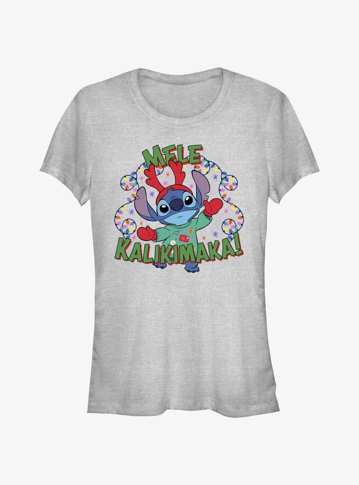 Disney Lilo & Stitch Mele Kalikimaka Merry Christmas in Hawaiian Girls T-Shirt