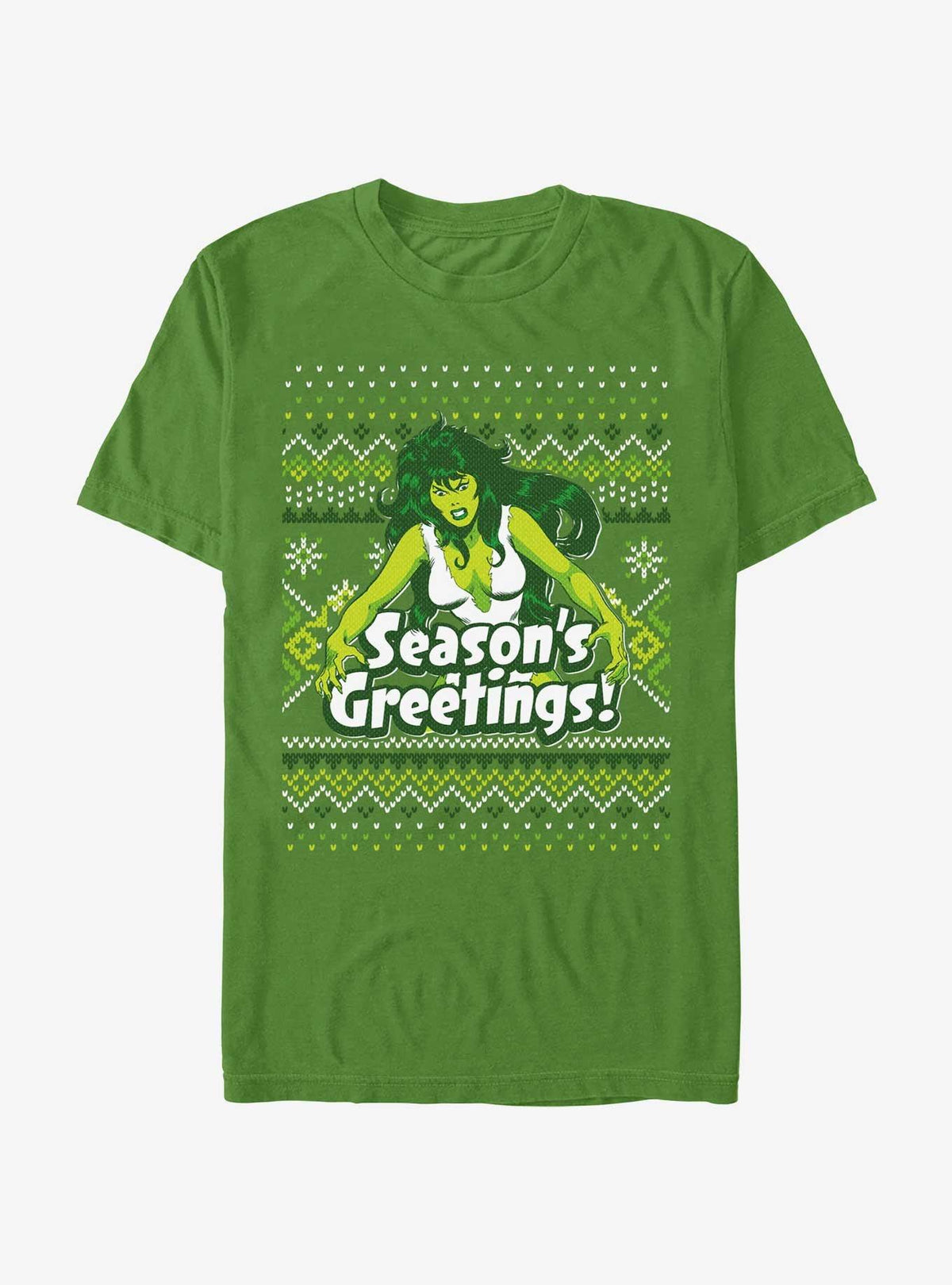 Marvel Hulk She-Hulk Season's Greetings Ugly Christmas T-Shirt T-Shirt | High-Quality Print | Must-Have Style