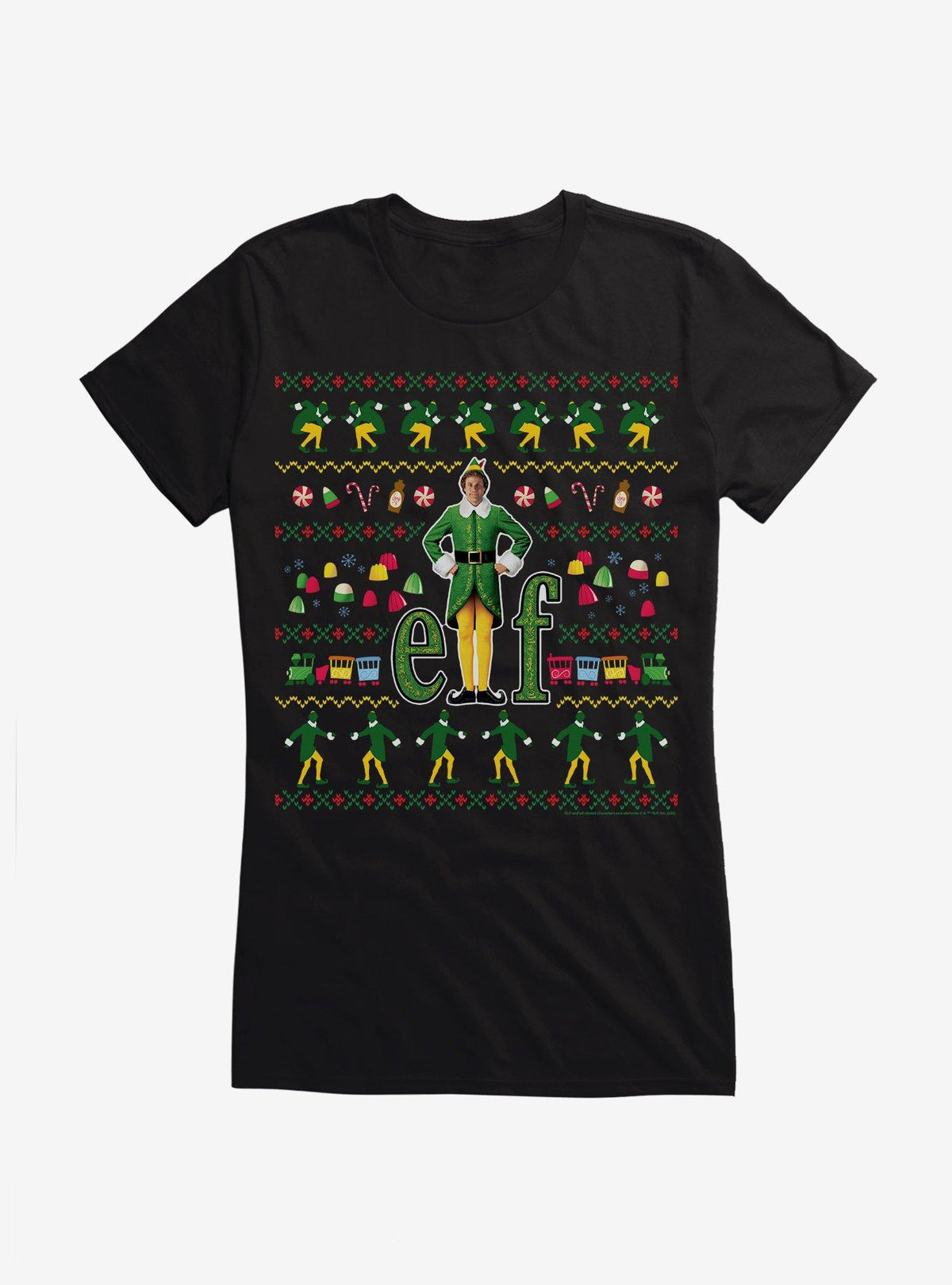 Elf Movie Ugly Christmas Pattern Girls T-Shirt T-Shirt | Premium Graphic | Perfect For Daily Wear