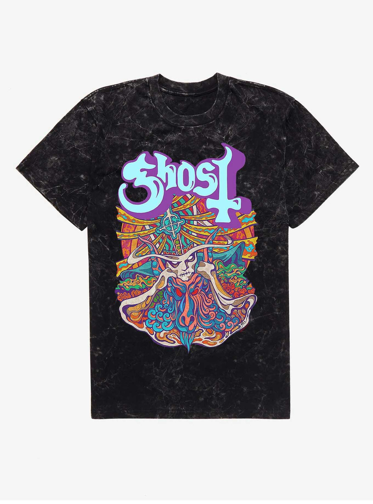 Ghost Seven Inches Of Satanic Panic Mineral Wash T-Shirt T-Shirt | Aesthetic Graphic | High Demand Item