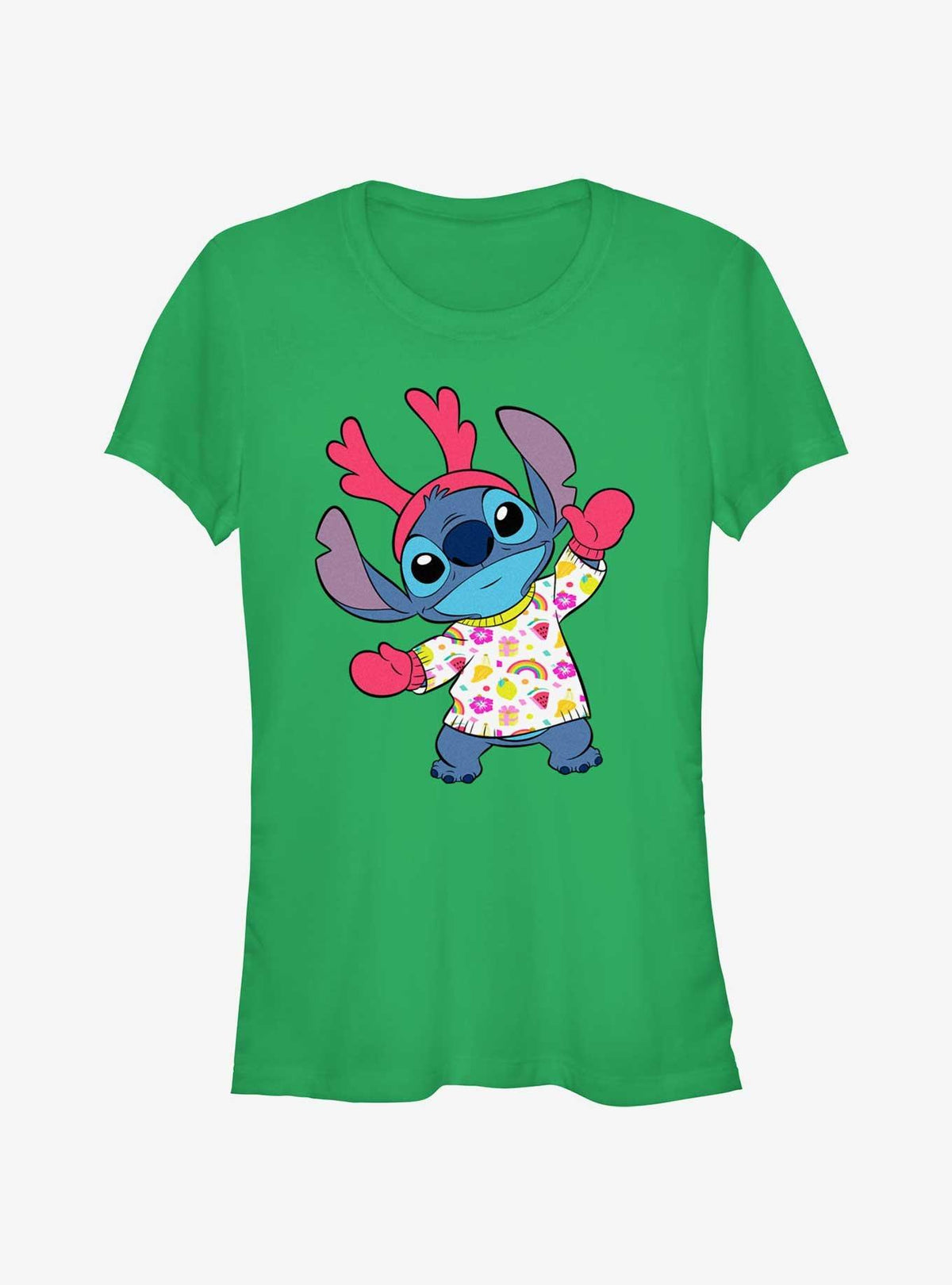 Disney Lilo Stitch Reindeer Stitch Girls T-Shirt T-Shirt | Bold Graphic Edition | Must-Have Style