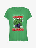 Marvel The Hulk Christmas Hulk Smash Girls T-Shirt T-Shirt | Streetwear Vibe | Top Pick For Fans