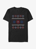 Marvel Captain America Snowflakes Ugly Christmas T-Shirt T-Shirt | Aesthetic Graphic | Must-Have Style
