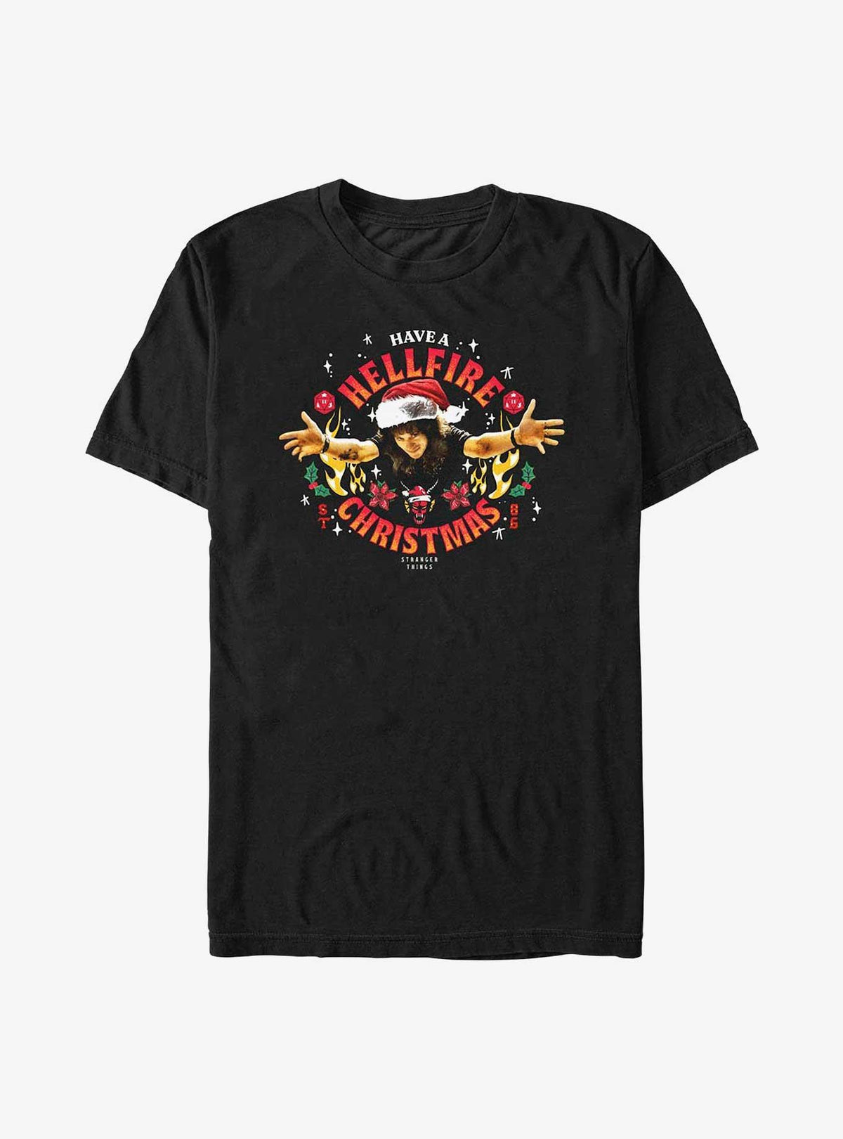 Stranger Things Hellfire Christmas Santa Eddie Big Tall T-Shirt T-Shirt | Streetwear Vibe | Great Gift Idea