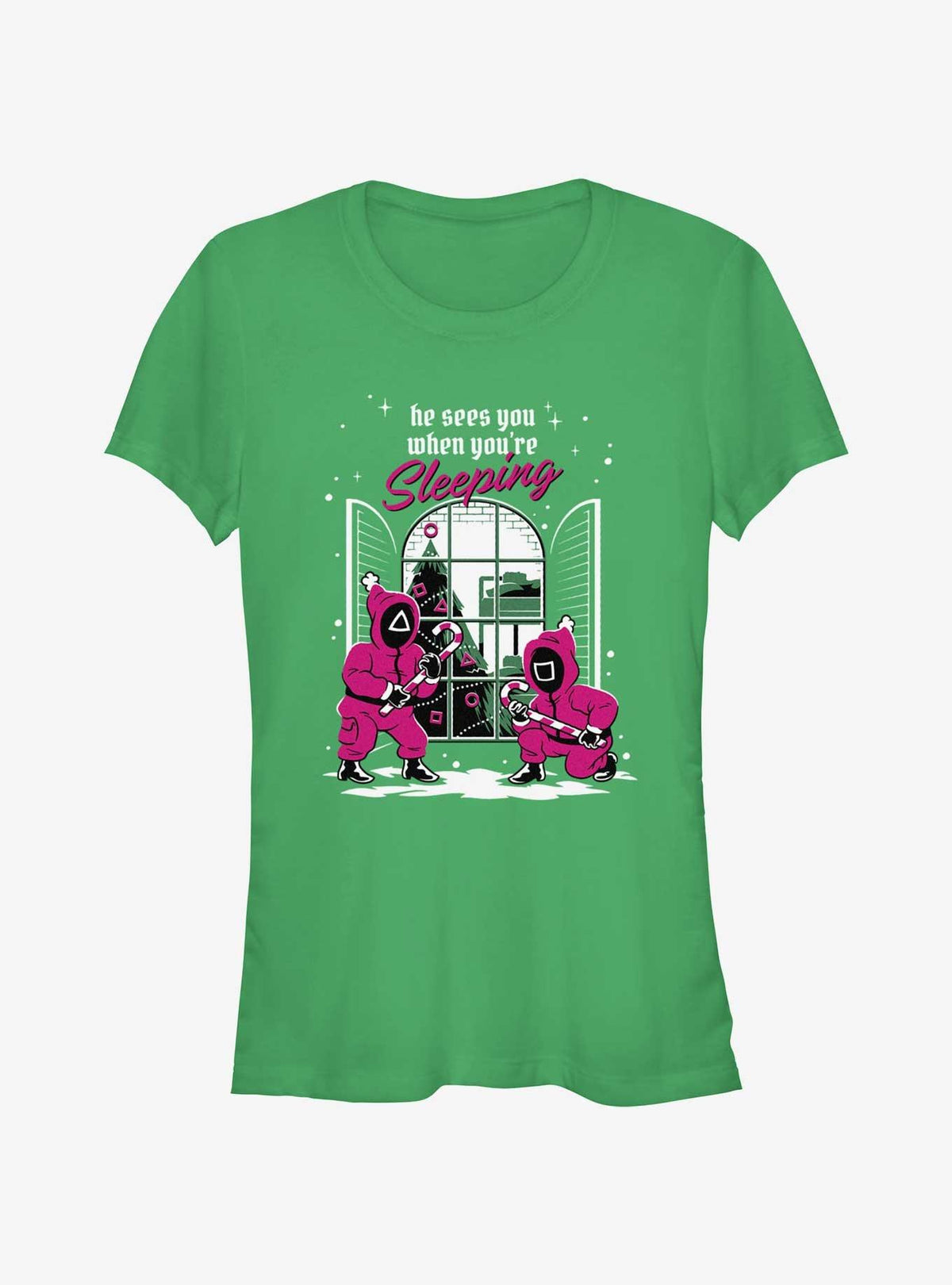 Squid Game All Seeing Pink Soldiers Christmas Girls T-Shirt T-Shirt | Best-Selling Artwork | Trending Now