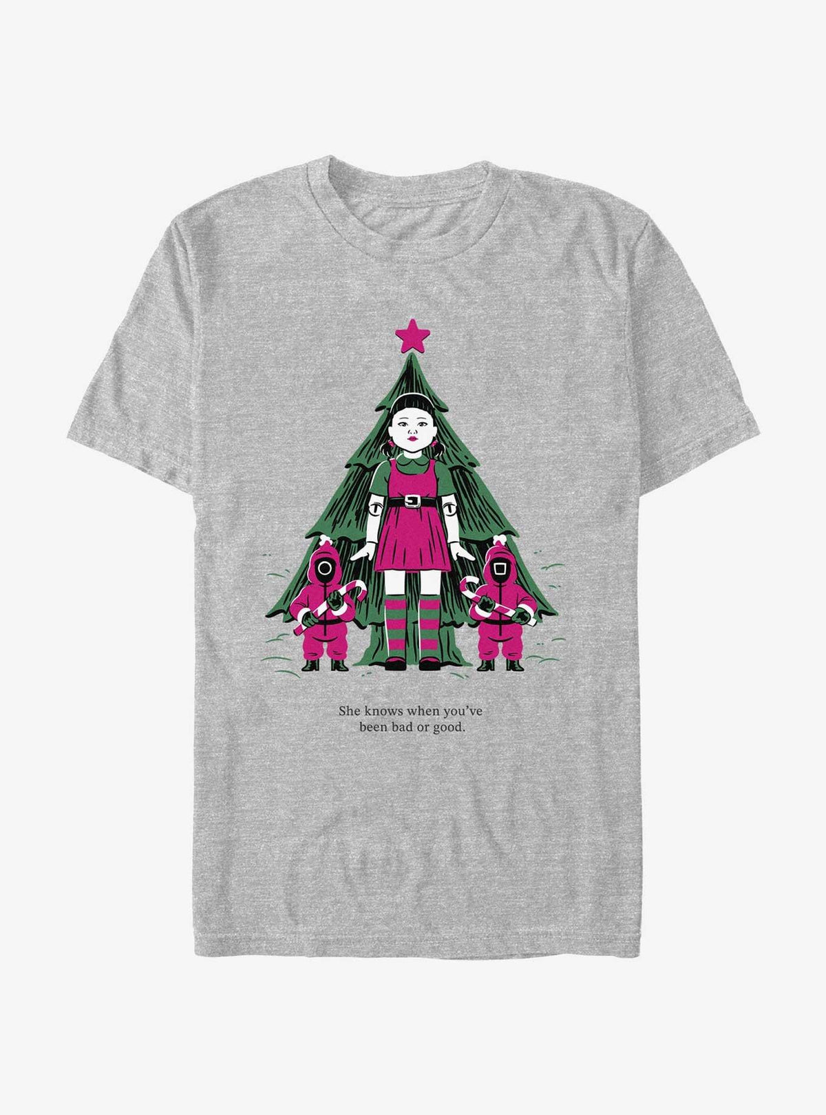 Squid Game Christmas Young-Hee Doll Knows T-Shirt T-Shirt | Best-Selling Artwork | Must-Have Style