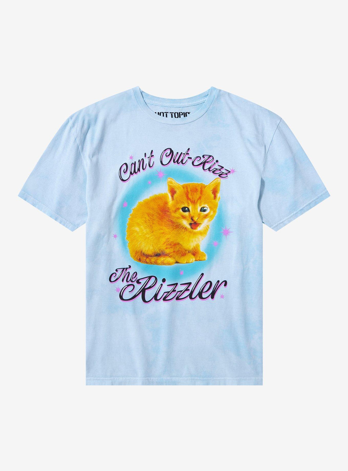 Kitten The Rizzler Blue Wash T-Shirt | Premium Unisex T-Shirt, Trending Graphic Tee