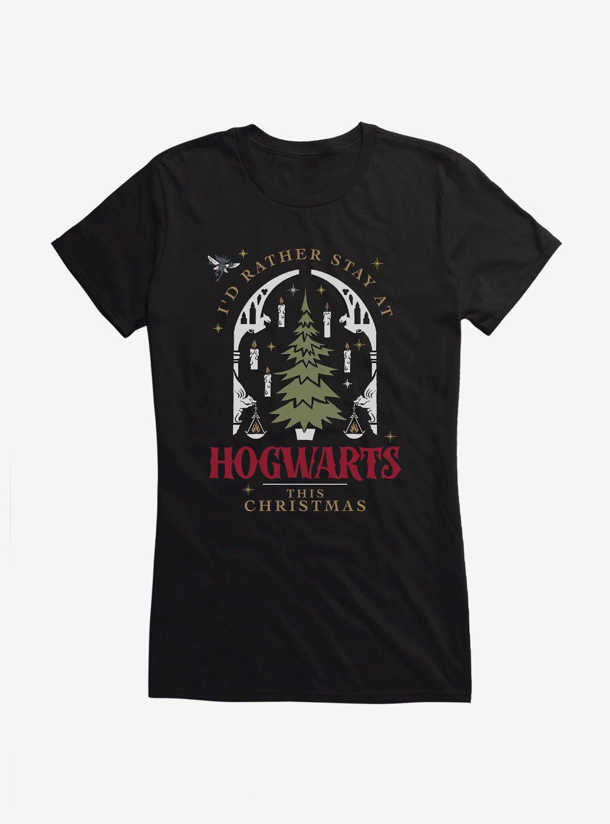 Harry Potter Rather Stay At Hogwarts This Christmas Girls T-Shirt T-Shirt | Viral Style | Great Gift Idea