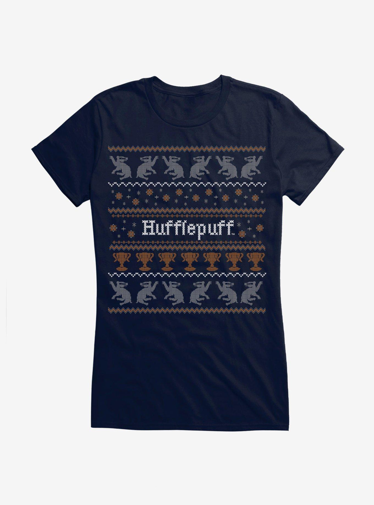Harry Potter Hufflepuff Ugly Christmas Pattern Girls T-Shirt T-Shirt | Trending Design | Must-Have Style