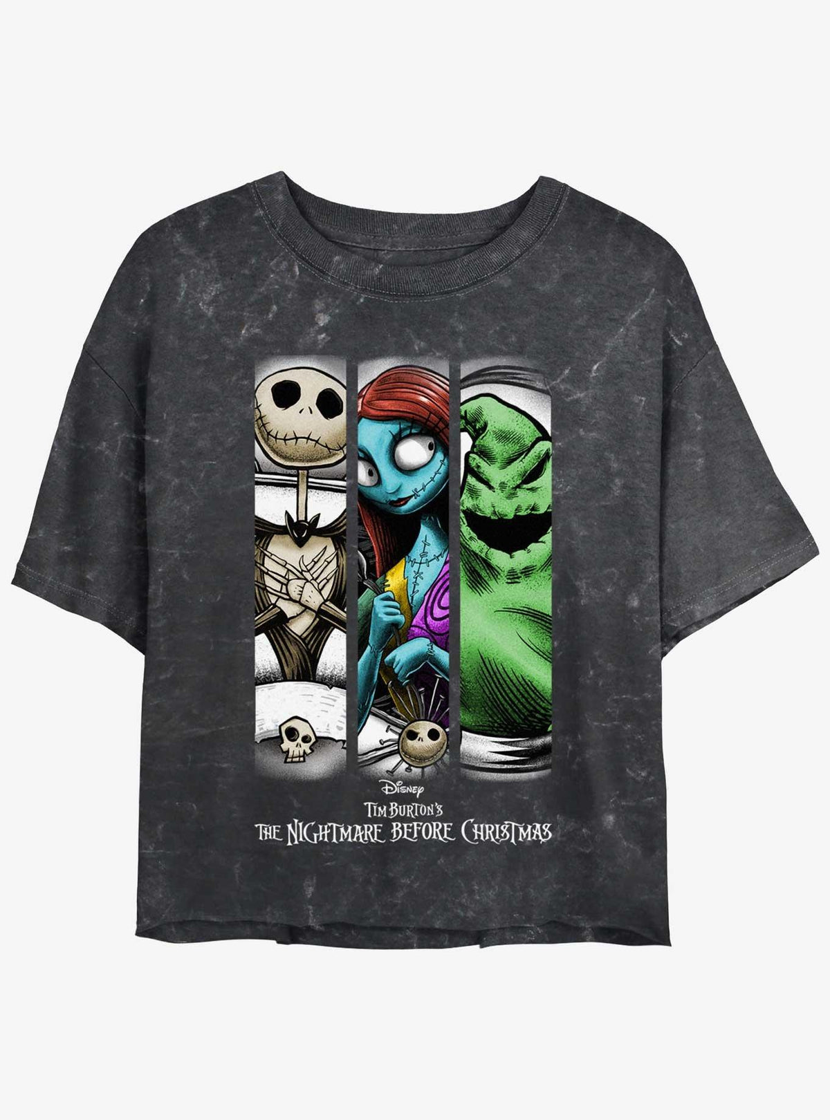 The Nightmare Before Christmas Group Grid Girls Mineral Wash Crop T-Shirt T-Shirt | Trending Design | Perfect For Daily Wear