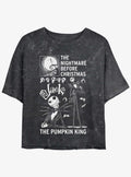 The Nightmare Before Christmas Jack Pumpkin King Girls Mineral Wash Crop T-shirt | Trendy Graphic Tee | Casual Unisex T-shirt