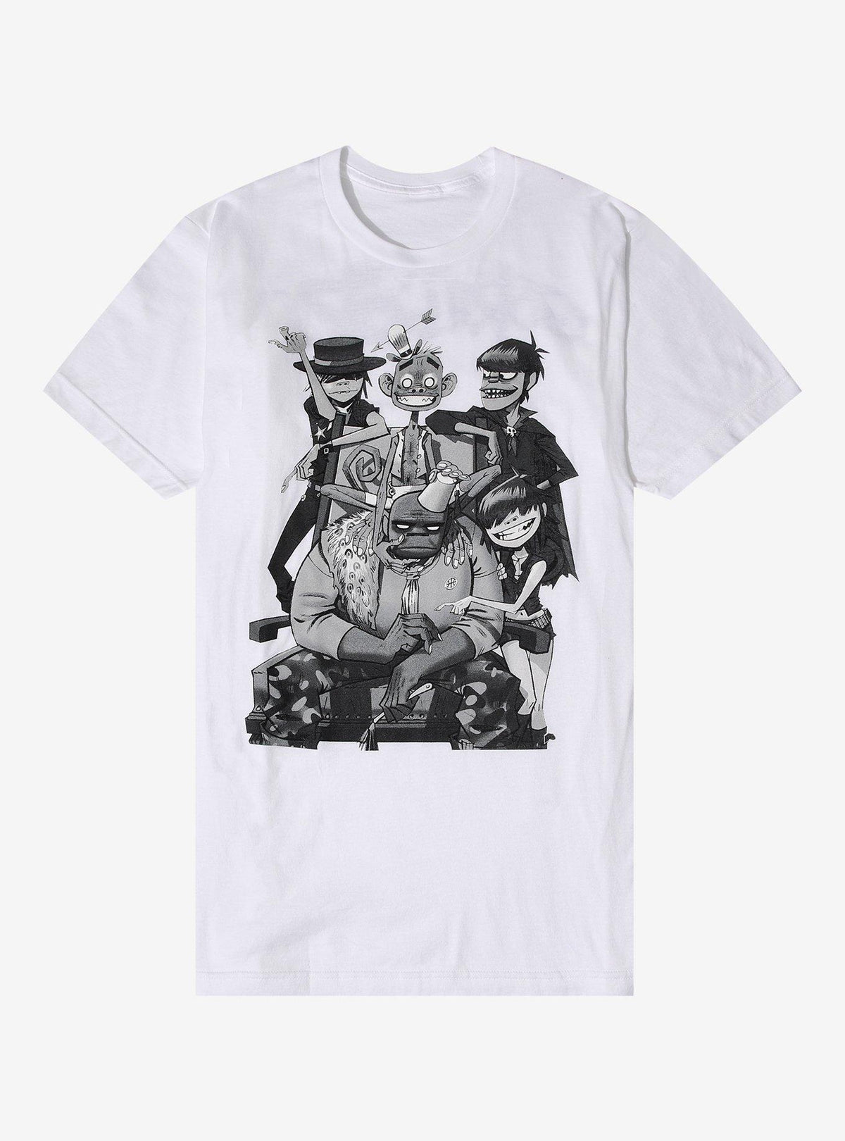 Gorillaz Black White Group Photo T Shirt