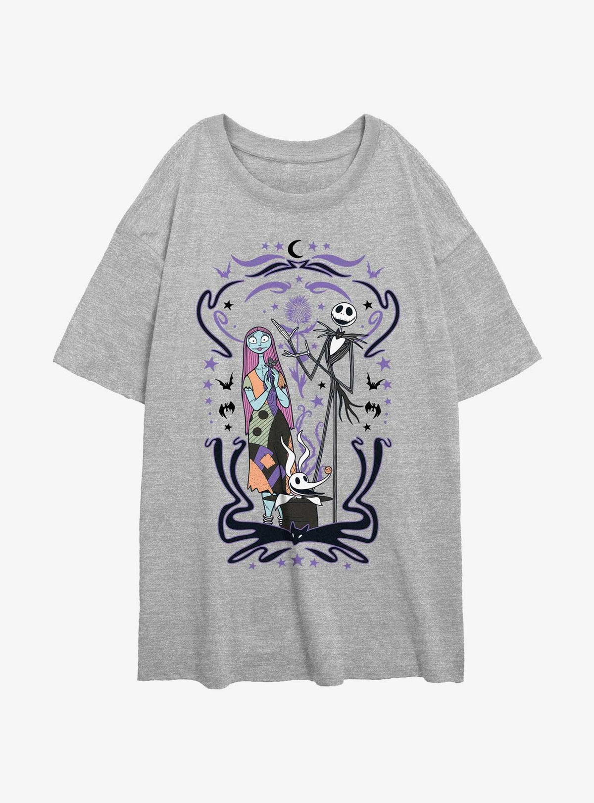 The Nightmare Before Christmas Jack, Sally & Zero Nightmare Show Girls Oversized T-Shirt