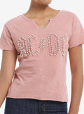 ACDC Pearl Logo Girls V-Neck T-Shirt T-Shirt | Exclusive Art Design | Top Pick For Fans