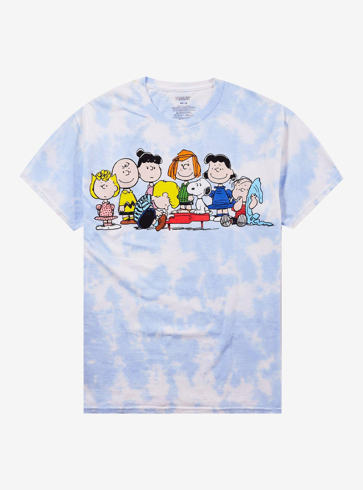 Peanuts Characters Tie-Dye Boyfriend Fit Girls T-Shirt